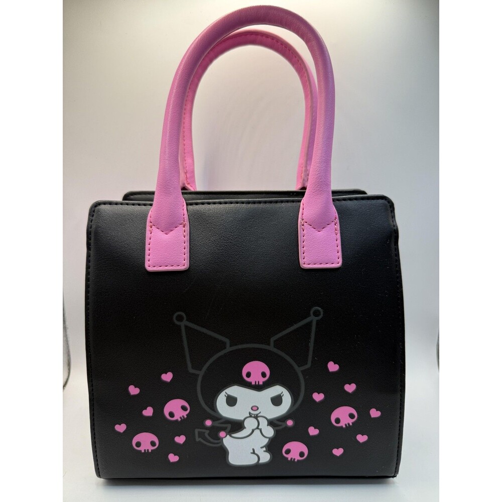 Loungefly Kuromi Satchel Bag Womens Small Black Pink Skull Sanrio Crossbody